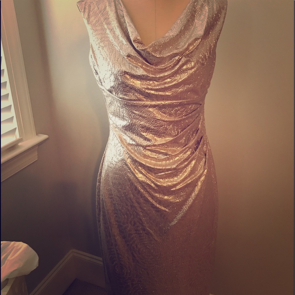 Lauren gold cocktail dress